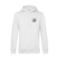 Weißer Hoodie Original Happy Flower von Chaoss, Frontansicht mit kleinem Blumen-Print