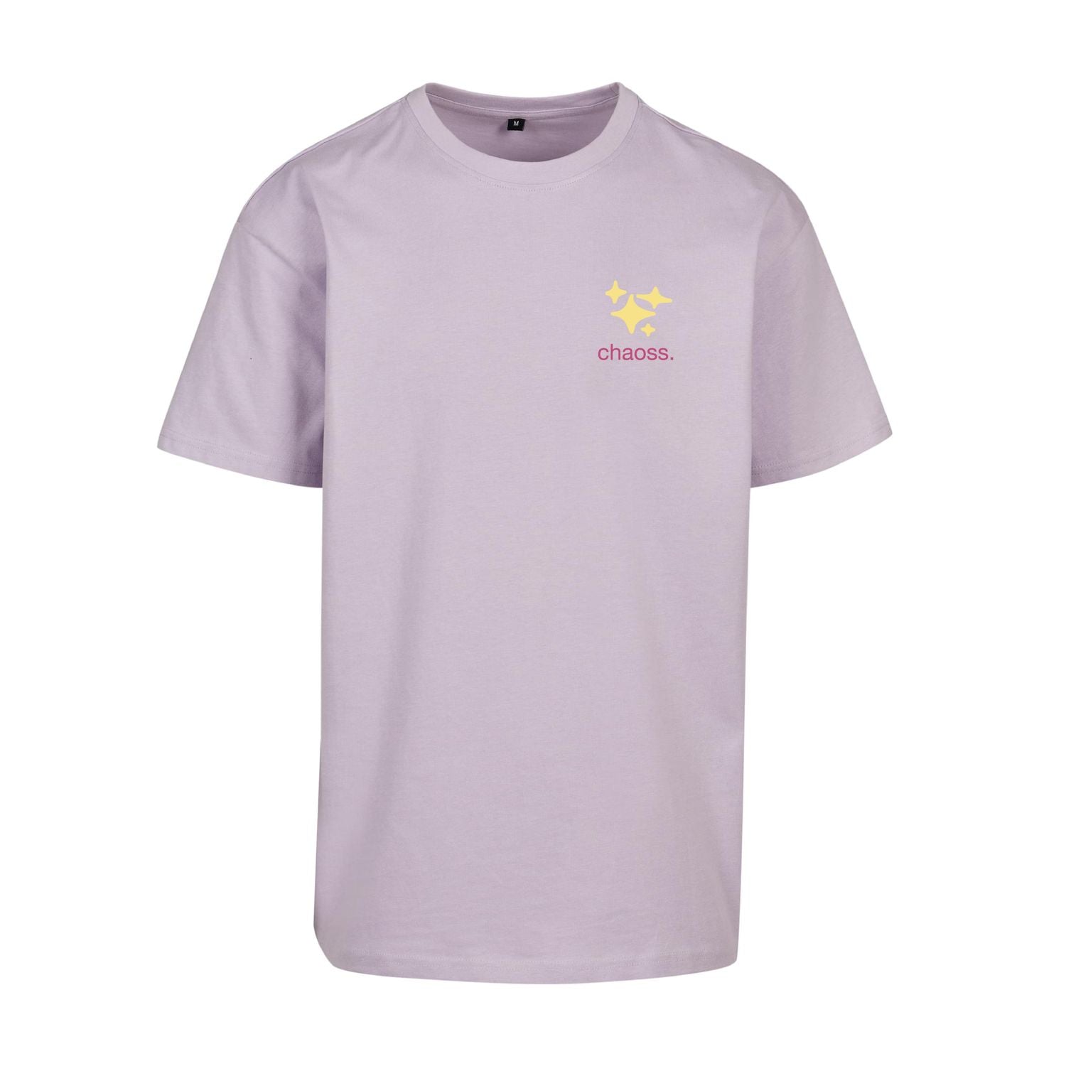 Pastelllila oversized T-Shirt Limitless Emotion, Frontansicht mit kleinem gelben Print