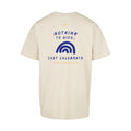 Sandfarbenes oversized T-Shirt Nothing to Hide von Chaoss, Rückansicht großem Backprint