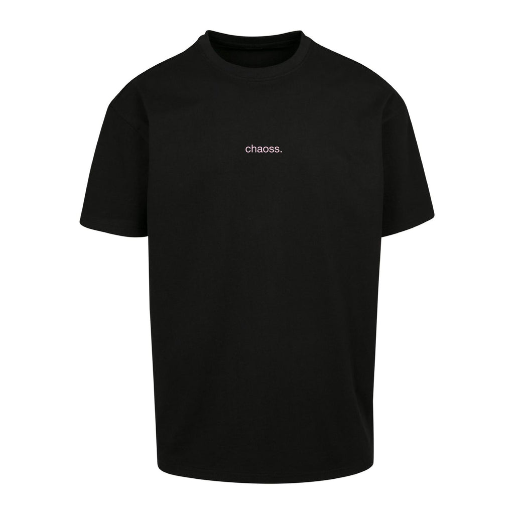 Oversized T-Shirt Too femme Too masc, Frontansicht mit kleinem Chaoss Schriftzug