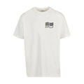 Weißes oversized T-Shirt unfiltered von Chaoss, Frontansicht mit kleinem Statement-Print