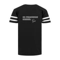 Schwarzes T-Shirt no permission needed von Chaoss, Frontansicht mit Statement-Print