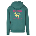 Grüner Hoodie Limitless Emotion, Rückansicht mit großem Back-Print