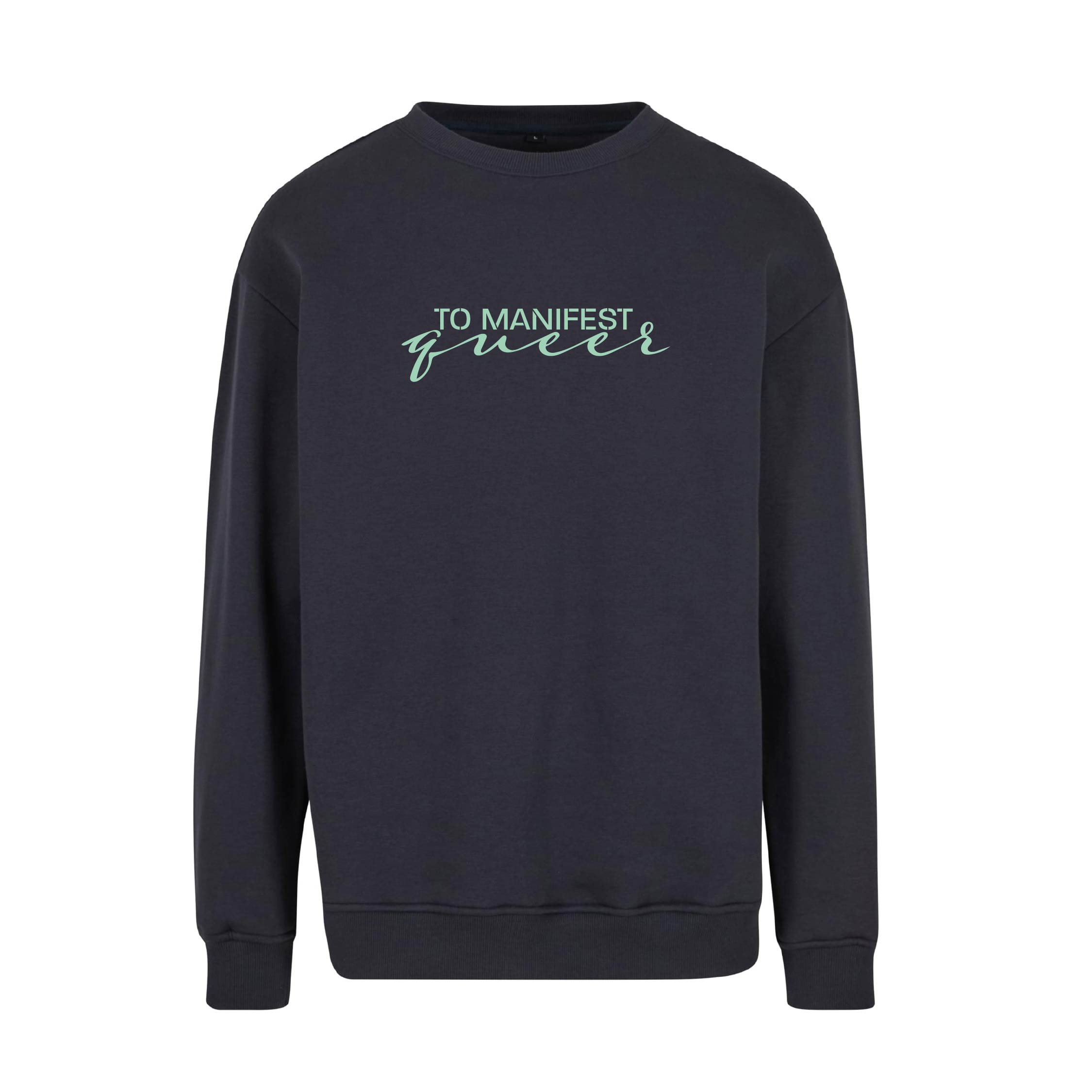 Pullover Original Manifest von Chaoss in Navy, Frontansicht mit Statement-Print