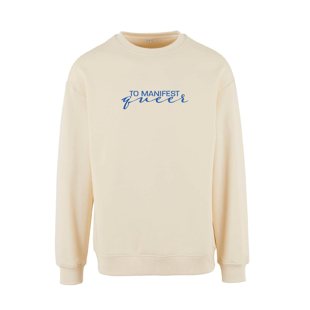 Pullover Original Manifest von Chaoss in sand, Frontansicht mit Statement-Print