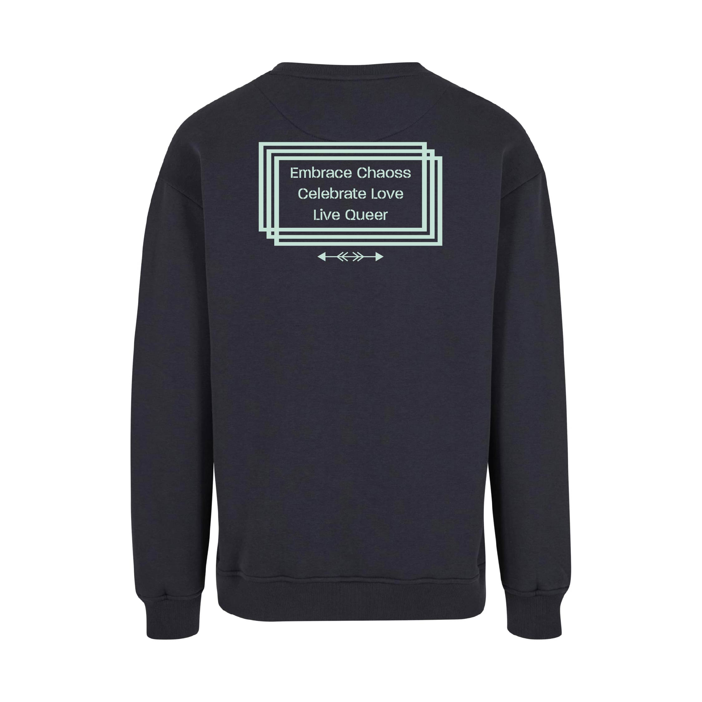Pullover Original Call in dunkelblau von Chaoss, Rückansicht mit Grafik-Print