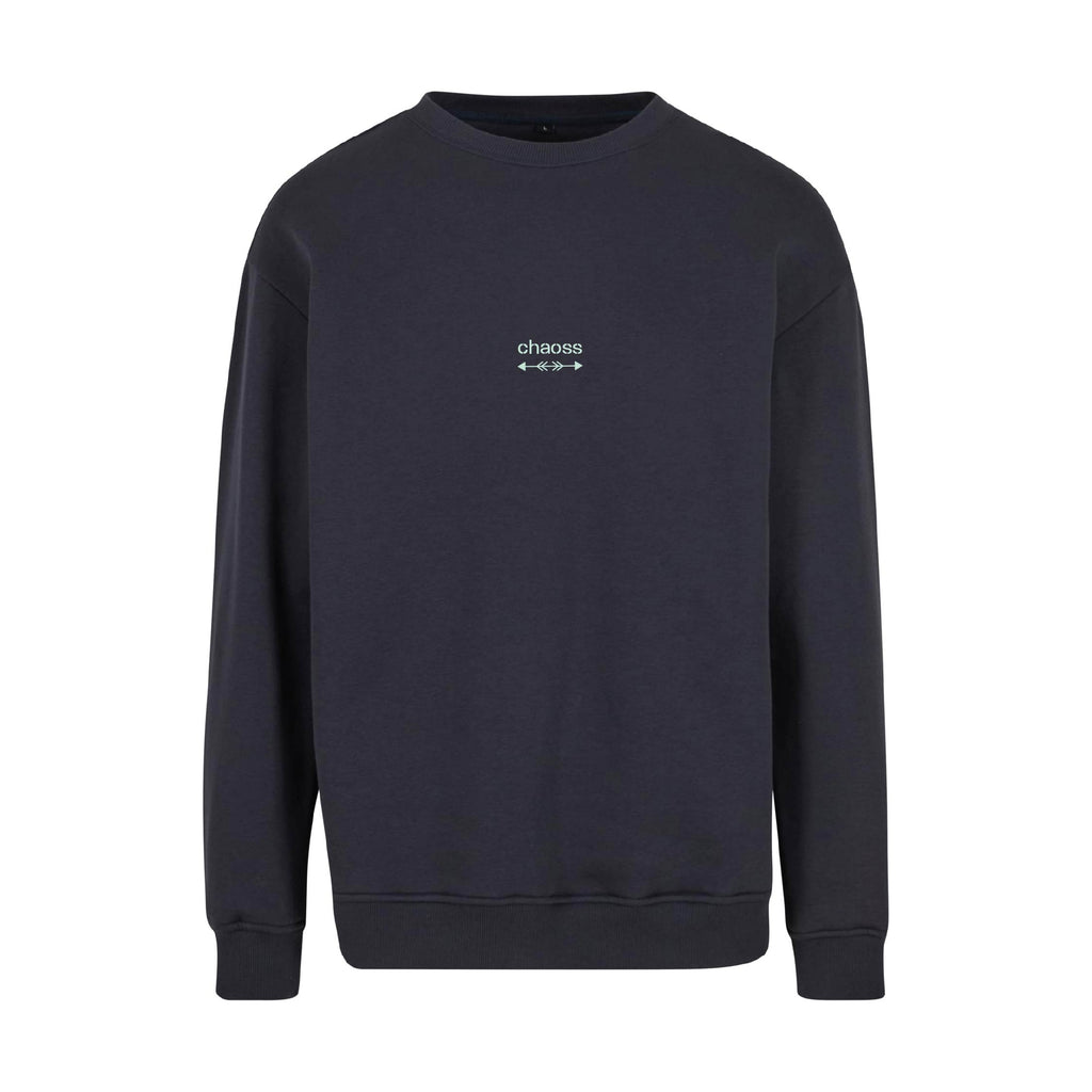 Pullover Original Call in dunkelblau, Frontansicht mit Chaoss Schriftzug