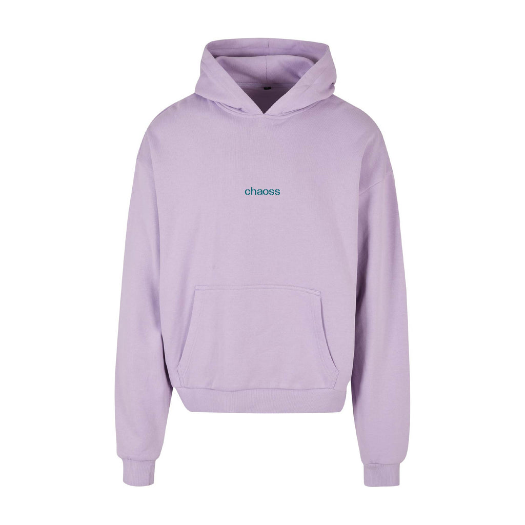 Rosa oversized Hoodie Original Line, Frontansicht mit Chaoss Schriftzug