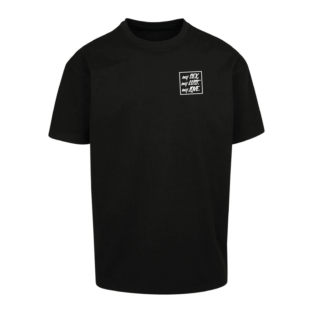 Schwarzes T-Shirt My Sex von Chaoss mit kleinem Brustprint, Frontansicht