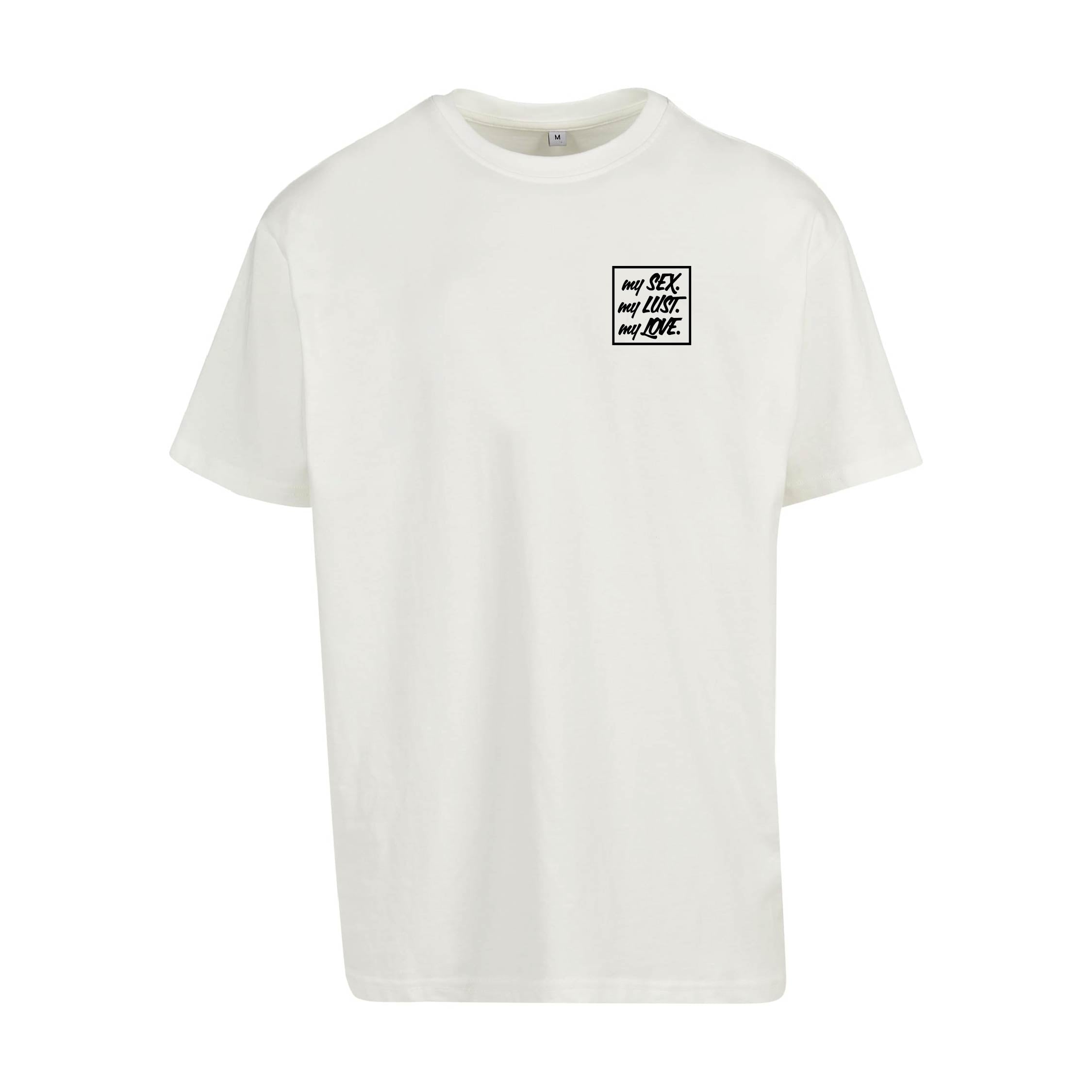 Schwarzes T-Shirt My Sex von Chaoss mit kleinem Brustprint, Frontansicht