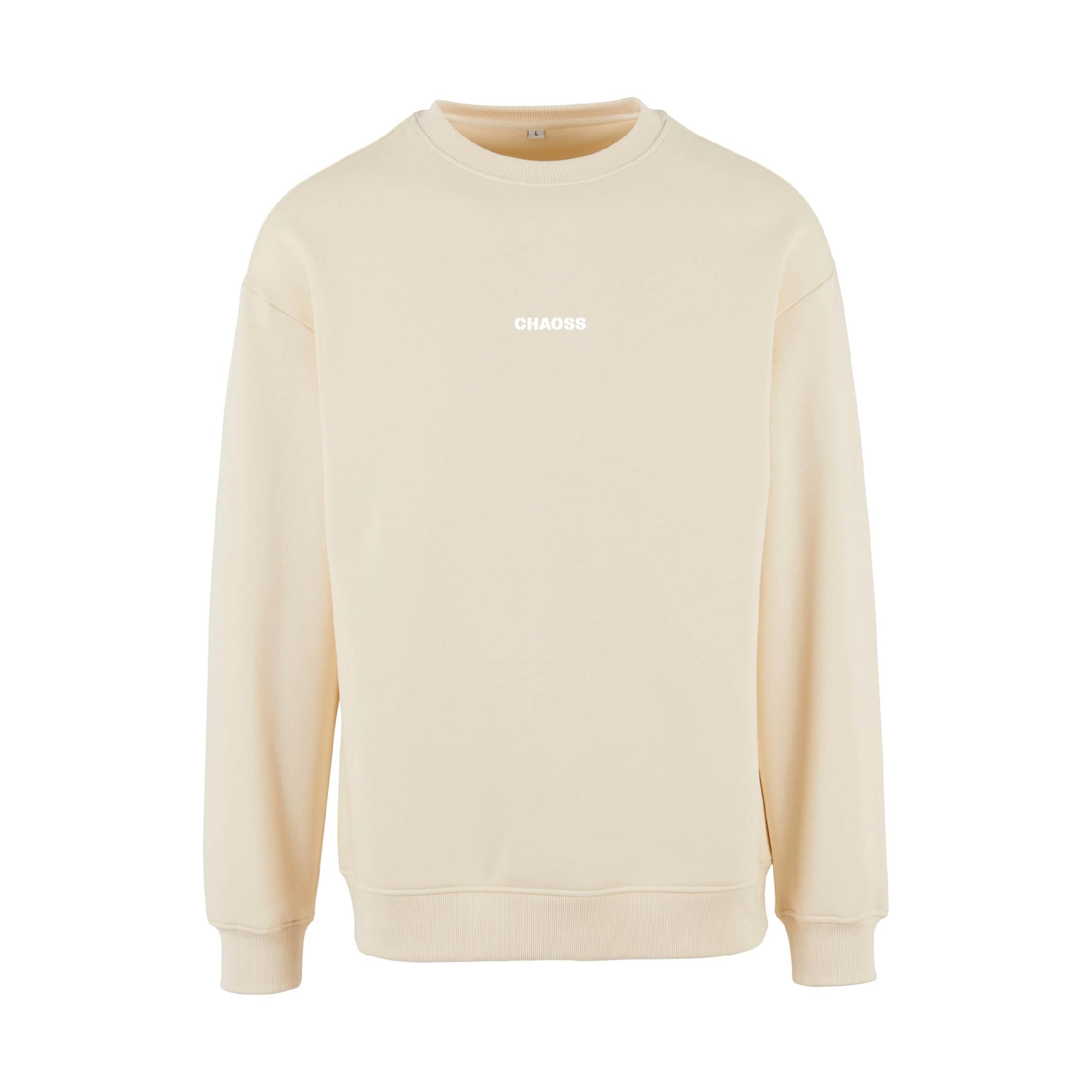 Pullover Original Individual & Equal in sand, Frontansicht mit kleinem Chaoss-Schriftzug