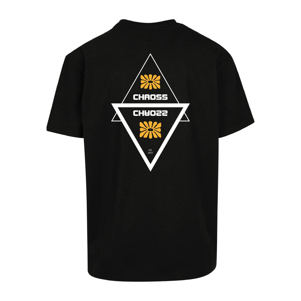 Hellblaues oversized T-Shirt Original Flower, Rückansicht mit großer Grafik