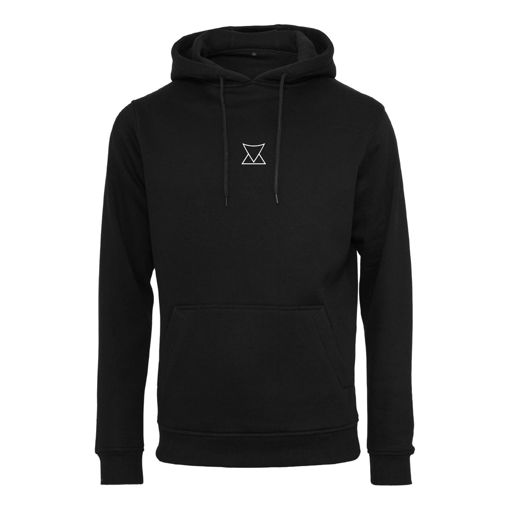 Schwarzer Hoodie Original We Write The Story von Chaoss, Frontansicht mit kleinem Torro-Print