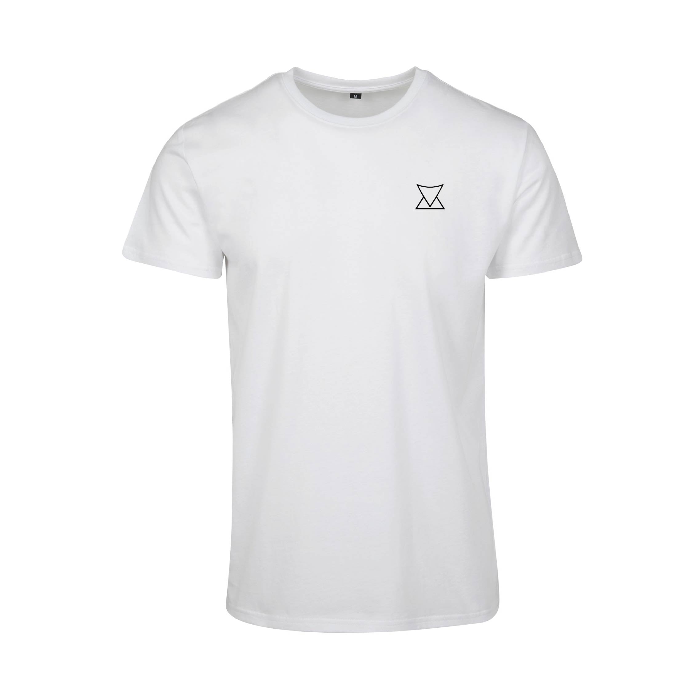 Weißes T-Shirt „We Write The Story" von Chaoss, Frontansicht mit kleinem Torro