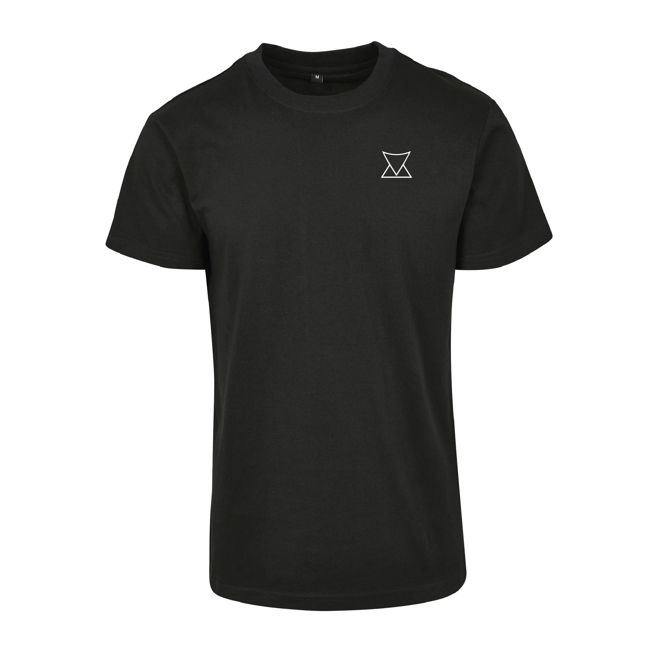 Schwarzes T-Shirt „We Write The Story" von Chaoss, Frontansicht mit kleinem Torro