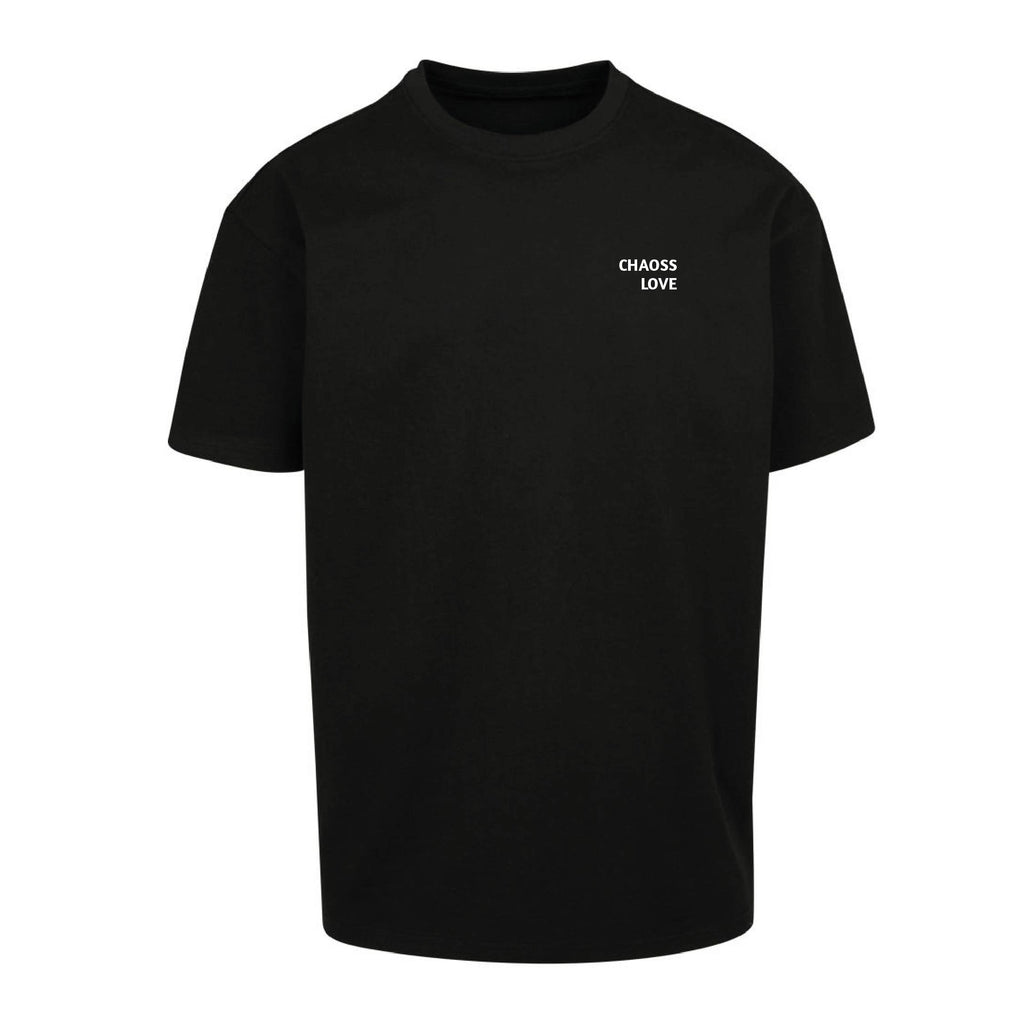 Schwarzes T-Shirt mit kleinem Print, Chaoss Love 