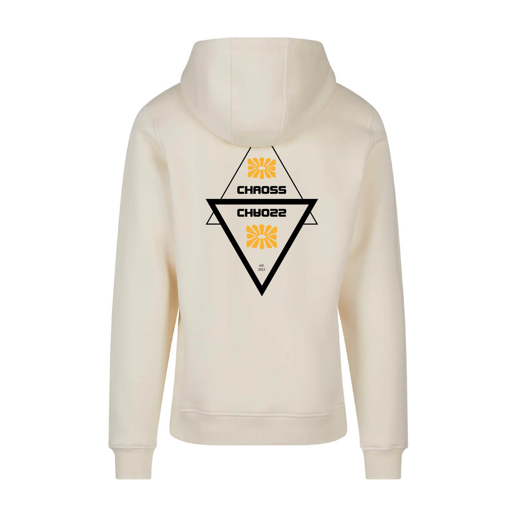 Hoodie Original Flower, Rückansicht mit großem geometrischen Blumen-Print
