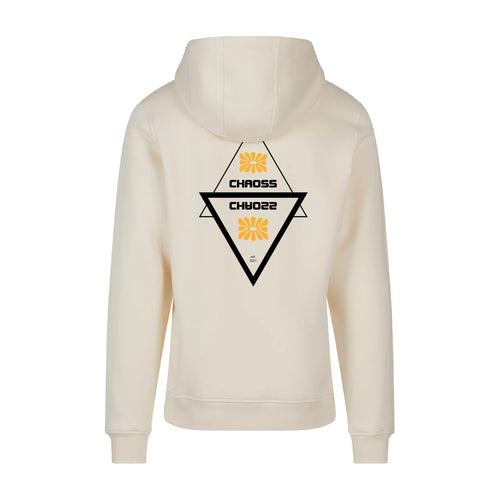 Hoodie Original Flower, Rückansicht mit großem geometrischen Blumen-Print