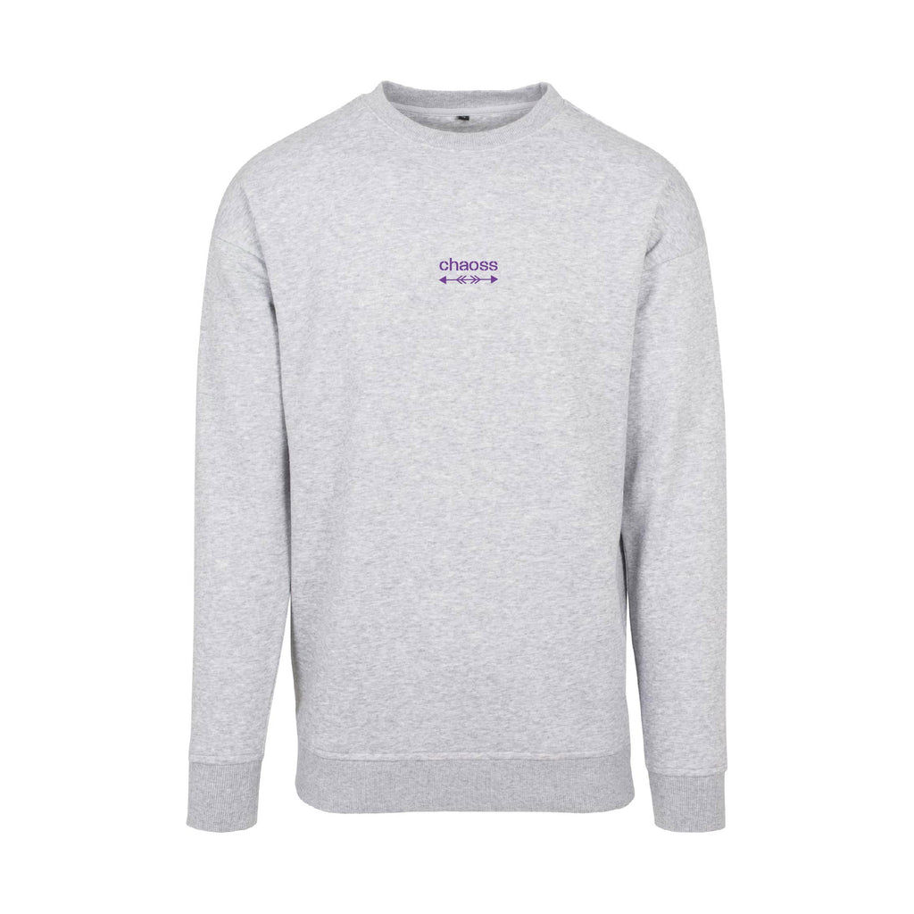 Pullover Original Call in grau, Frontansicht mit Chaoss Schriftzug