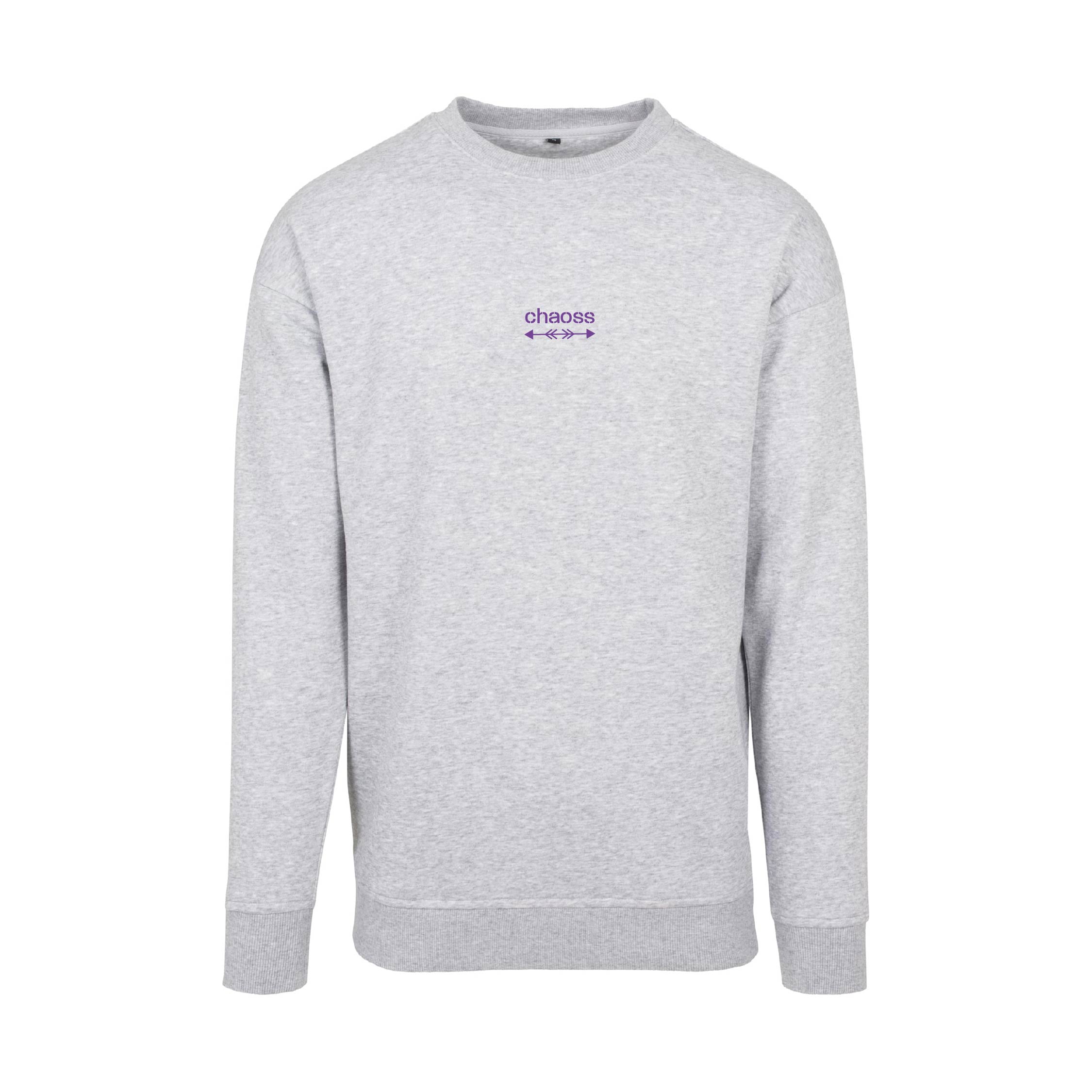 Pullover Original Call in grau, Frontansicht mit Chaoss Schriftzug