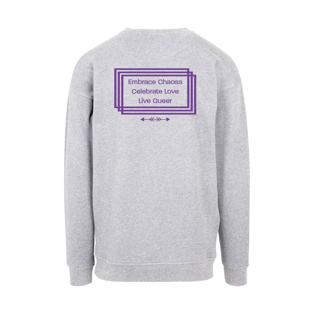 Pullover Original Call in grau von Chaoss, Rückansicht mit Grafik-Print